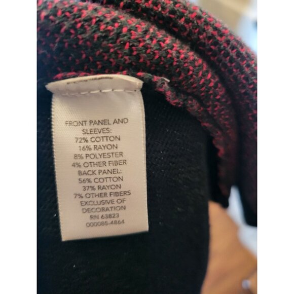 Black Floral Open Cardigan Pleated Embroidered L Whimsygoth Cottage Fairy Boho - Picture 6 of 7